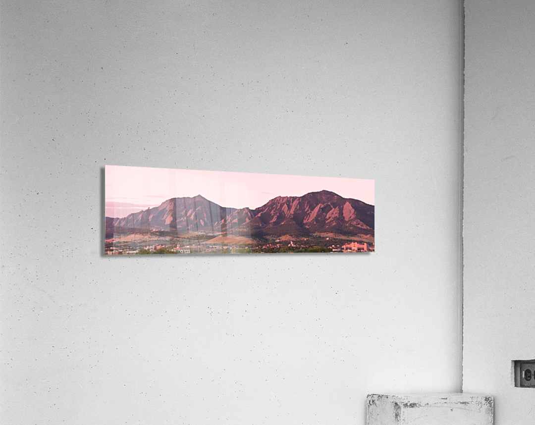 Flatiron first light Panorama Boulder CO  Acrylic Print 