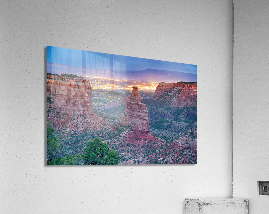 Colorado National  Monument City Lights  Acrylic Print 