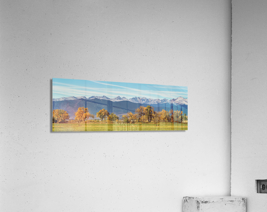 Rocky Mountain Autumn Farming Panorama  Acrylic Print 