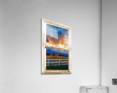 Country Beams sunlight White Barn Window  Acrylic Print