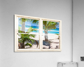 Tropical Paradise Rustic White Window View  Acrylic Print