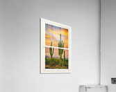 Southwest Desert Sunset View White Window  Impression acrylique