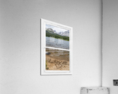 Mountain Lake White Rustic Window Of Love  Acrylic Print