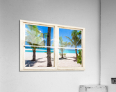 Tropical Island Rustic Window View  Impression acrylique