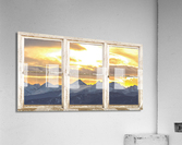 Rocky Mountain Sunset White Rustic Barn Window  Impression acrylique