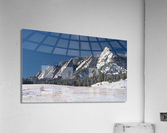 Flatiron Snow Dusted Boulder CO Panoramic   Impression acrylique