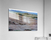 Contrasting Textures - Cracked Badlands and Colorful Grasslands  Acrylic Print