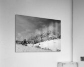 Boulder Colorado Flatirons April Snow In Black and White  Impression acrylique