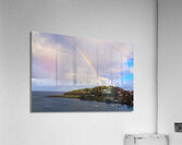 Rainbow Descending Near the Vigie Lighthouse in St Lucia  Impression acrylique