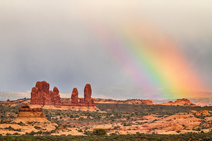 A Desert Rainbows Vibrant Display