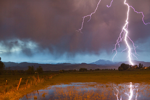 Lightning Striking Longs Peak Foothills 5