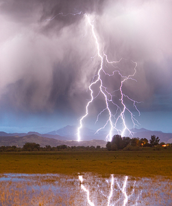Lightning Storm Over Boulder County Colorado Long Exposure