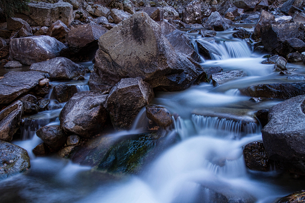 Water Falling On Boulder Creek Print