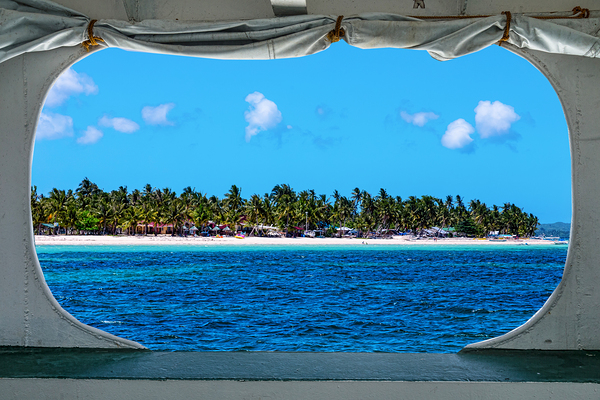 Tropical Island Boat Window View  Print