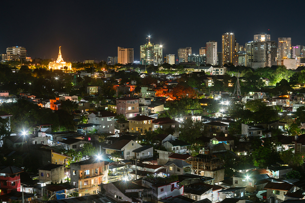 Lahug   Cebu City Night Skyline   Philippines Print