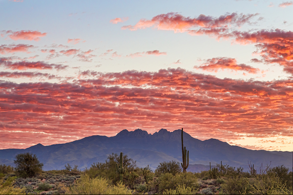 Arizona Four Peaks Mountain Colorful View Print