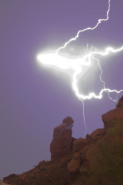 Praying Monk Lightning Halo Monsoon Thunderstorm Print