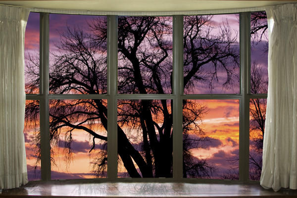 Beautiful Sunset Bay Window View Digital Download