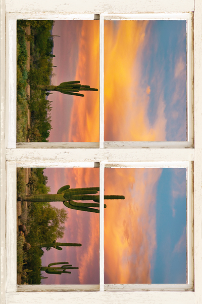 Colorful Southwest Desert Rustic Window View Téléchargement Numérique