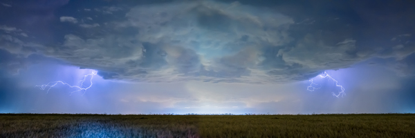 Country Wheat Field Storm Panorama Digital Download