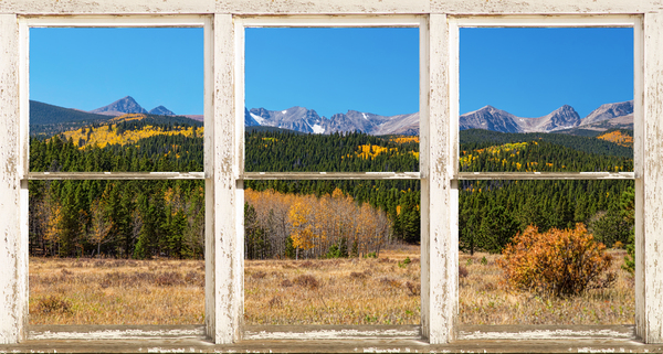 High Elevation Rocky Mountain Peaks Barn Window Digital Download