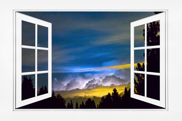 Layers Of The Night White Open Window View Téléchargement Numérique