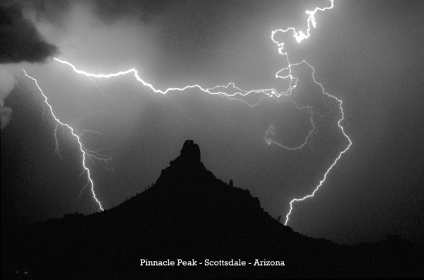 Pinnacle Peak Surrounded by Lightning Bolts Limited Edition Digital Download