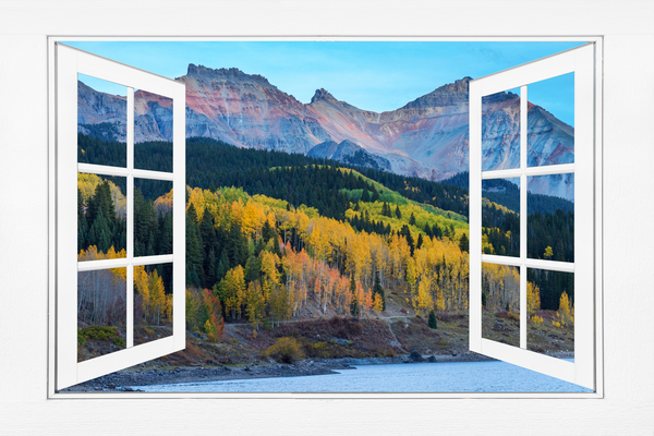 Trout Lake Autumn Rocky Mountain Open White Window Téléchargement Numérique