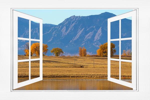 Boulder Flatirons Autumn Trees  Open Window View Téléchargement Numérique