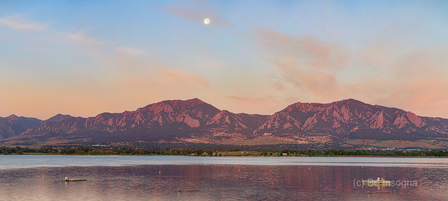 Blue Moon Front Range Boulder Sunrise Panaorama  Print