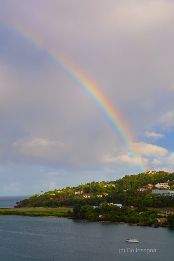 Rainbow On The Lighthouse On St Lucia  Imprimer
