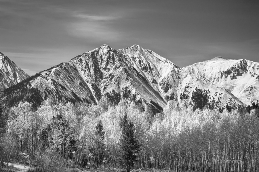 Rocky Mountain Autumn High In Black and White  Imprimer