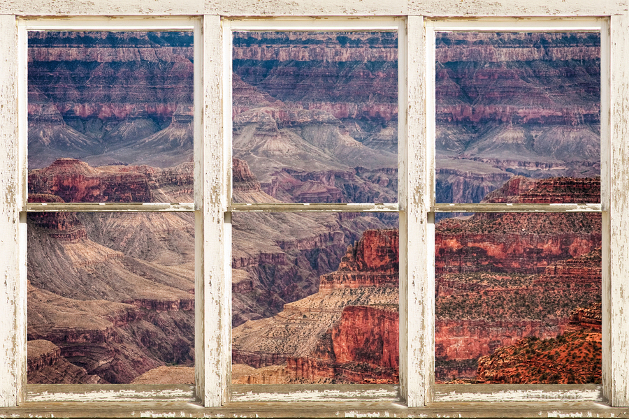 Rustic Window View Grand Canyon  Imprimer