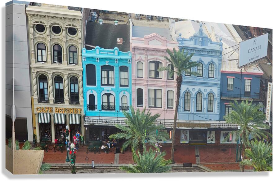 Vibrant French Quarter A Colorful Aerial View of New Orleans Canvas Print