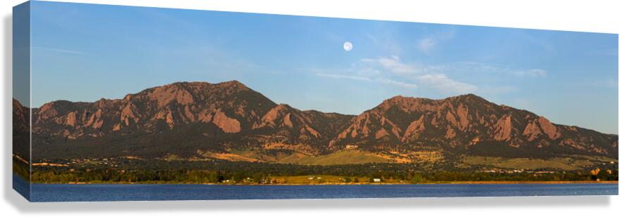 Full Moon Boulder Colorado Front Range Panorama Canvas Print