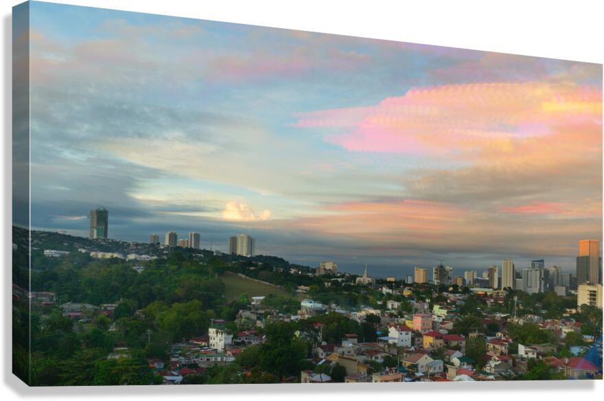 Lahug   Cebu City Sunset: A 41 Image Timed Stack Masterpiece Canvas Print
