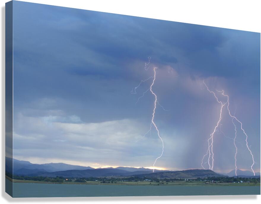 Colorado Rocky Mountains Foothills Lightning Strikes 2 Canvas Print