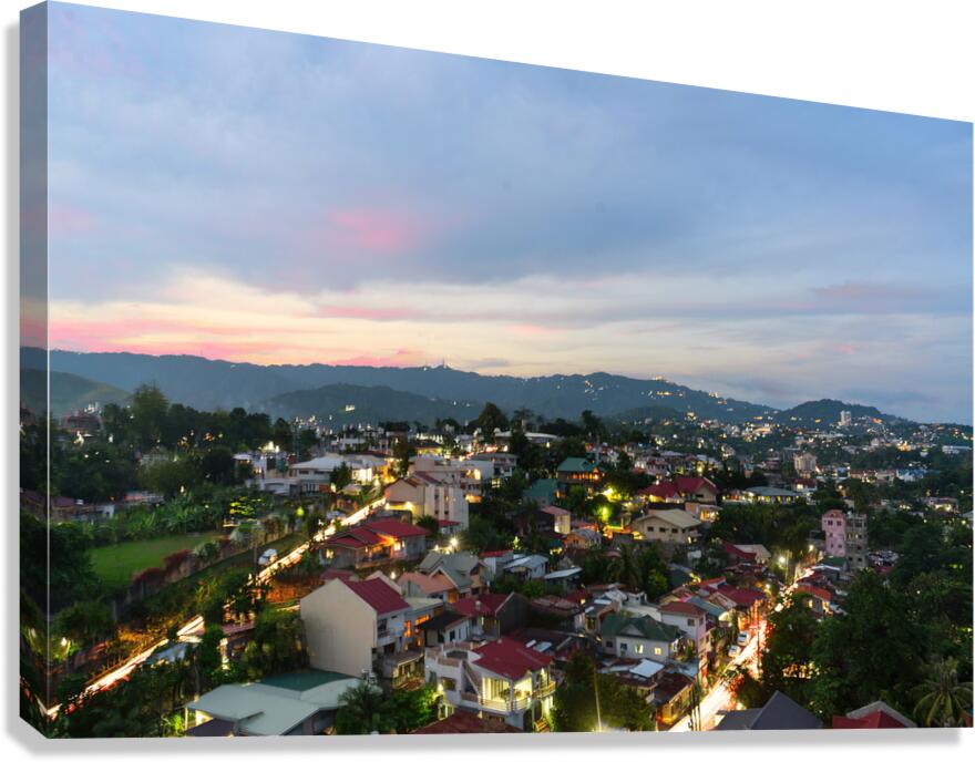 Cebu City Lights Timelapse Photography Stunning 156 Image Stack Canvas Print