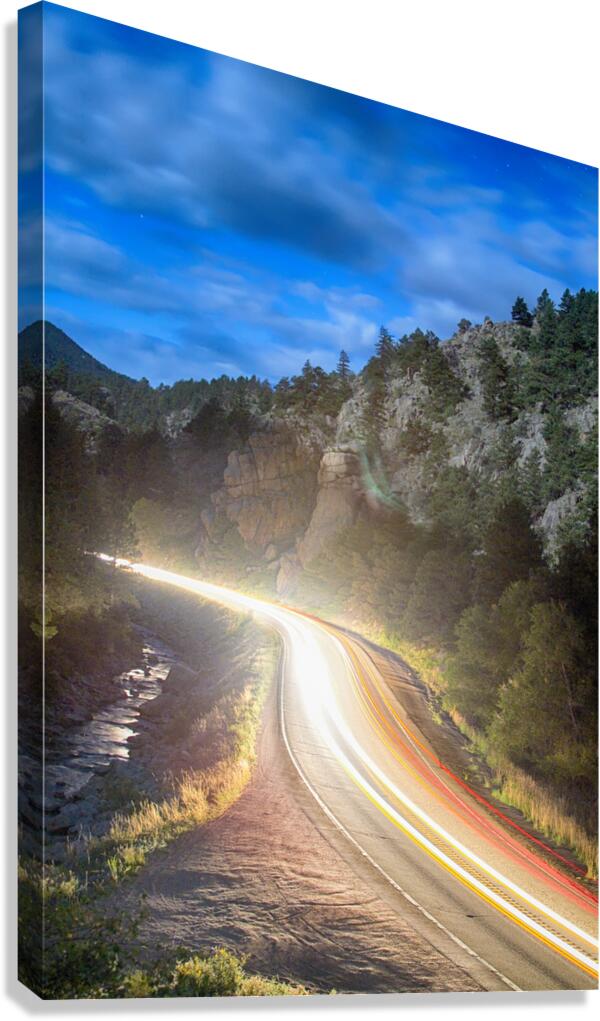 Boulder Canyon Neon Light  Canvas Print