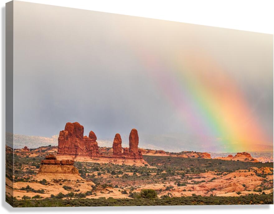 A Desert Rainbows Vibrant Display Canvas Print