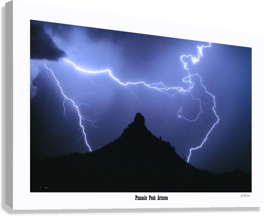 Around About Lightning over Pinnacle Peak Arizona Canvas Print