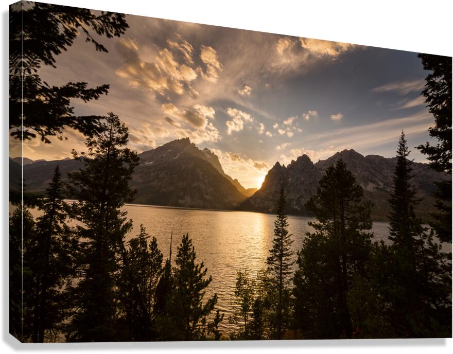 Alpenglow Kiss Jenny Lake Teton Sunset Canvas Print