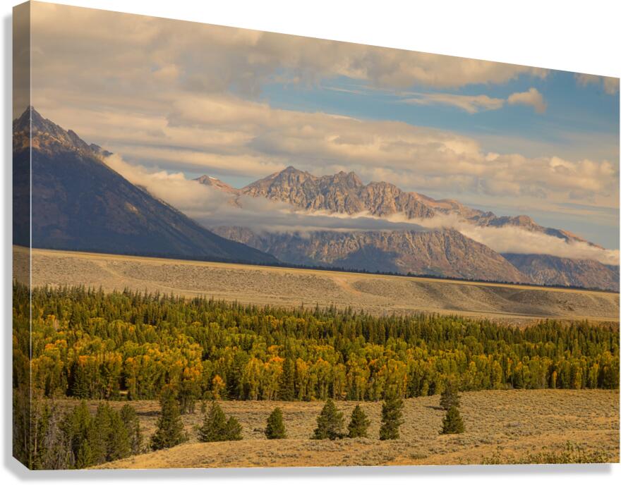 Autumn Grandeur Teton Mountain Range Canvas Print