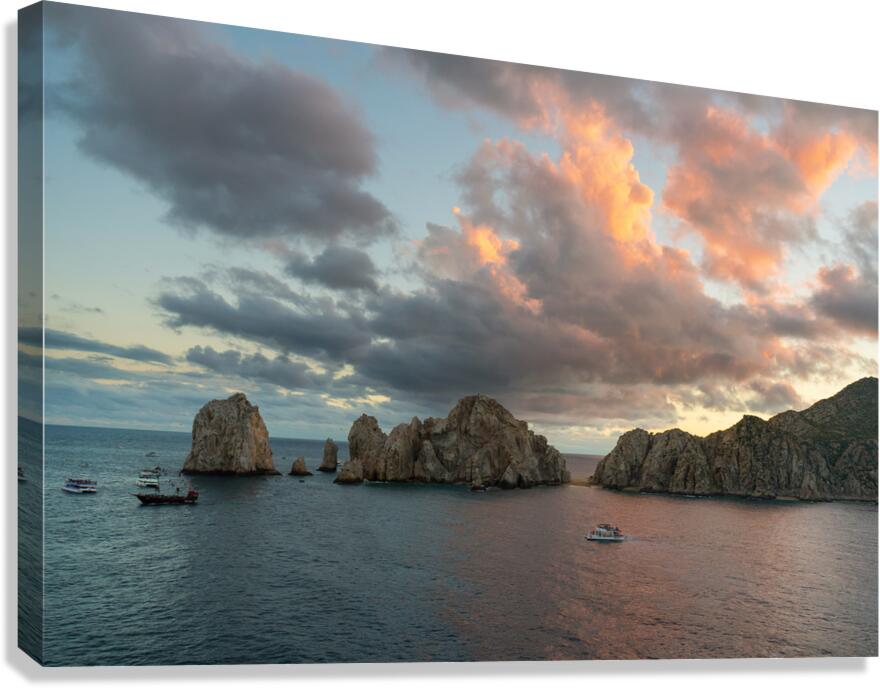 Sunset Light Over Lands End Cabo San Lucas Mexico Canvas Print