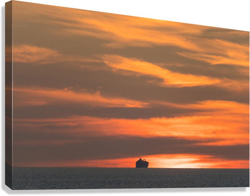 Island Princess Cruise Ship Sailing Into a Puerto Vallarta Sunset Canvas Print