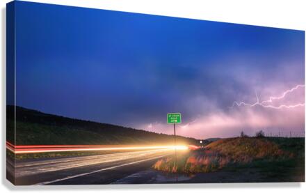 Cruising Highway 36 Into Storm  Canvas Print