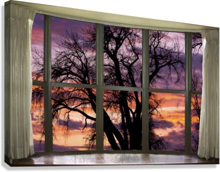 Beautiful Sunset Bay Window View  Canvas Print