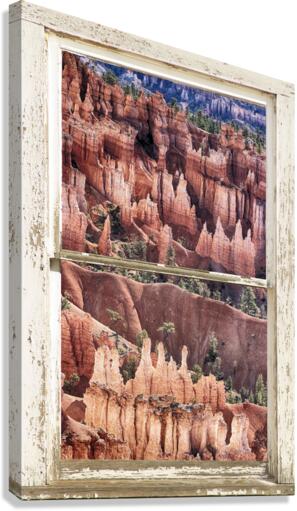 Bryce Canyon Utah View Through White Window  Canvas Print