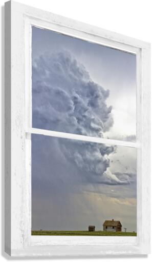 Western Storm Farmhouse Window View  Impression sur toile