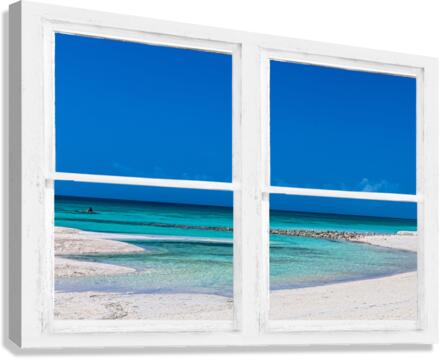 Tropical Blue Ocean Window View  Impression sur toile